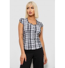 Блуза в клітину, колір сірий, 230R2502