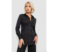 Сорочка жіноча однотонна, колір чорний, 230R302