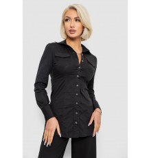 Сорочка жіноча однотонна, колір чорний, 230R302