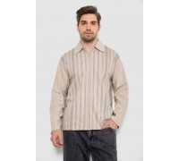 Кофта мужская на молнии в полоску, цвет светло-бежевый, 238R123