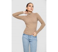 Водолазка трикотажна жіноча, колір темно-бежевий, 204R035