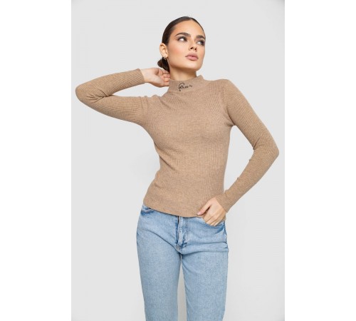 Водолазка трикотажна жіноча, колір темно-бежевий, 204R035