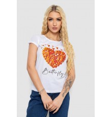 Футболка жіноча з принтом, колір білий, 244R2204