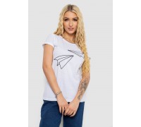 Футболка жіноча з принтом, колір білий, 244R2217