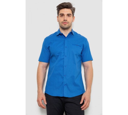 Рубашка мужская с принтом, цвет электрик, 214R7130-2