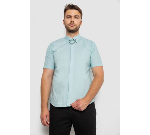 Рубашка мужская однотонная, цвет мятный, 214R6917