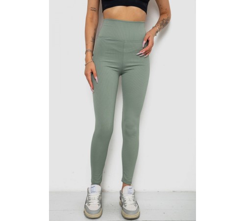 Лосини однотонні в рубчик, колір оливковий, 238R606-1