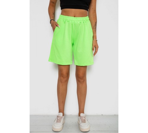 Шорти жіночі однотонні, колір салатовий, 238R57820