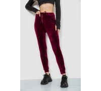 Спорт штаны женские велюровые, цвет бордовый, 244R5571