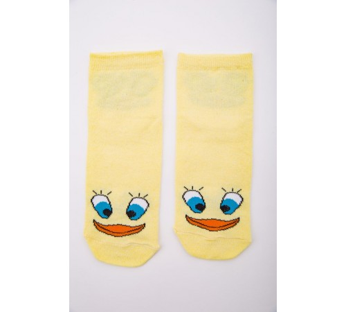 Жовті жіночі шкарпетки, з принтом, середньої довжини, 167R337