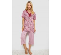 Пижама женская с принтом, цвет пудровый, 243R6923