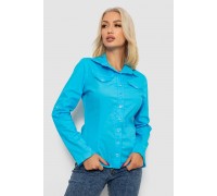 Рубашка женская однотонная, цвет голубой, 230R068-2