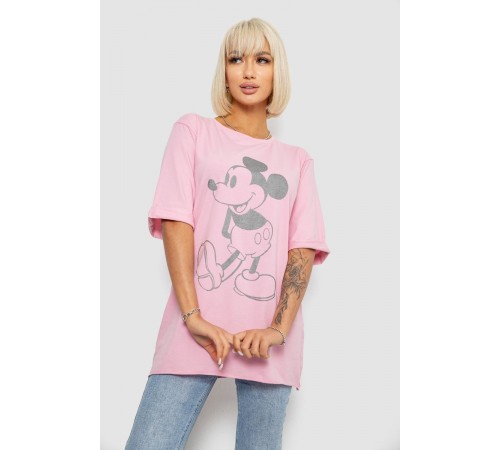 Футболка жіноча з принтом, колір рожевий, 244R1023