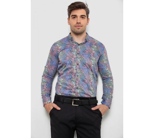 Рубашка мужская с принтом, цвет разноцвет , 214R3221