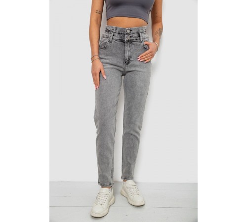 Жіночі джинси Baggy paperbag, колір сірий, 244R00109
