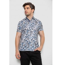 Рубашка мужская с коротким рукавом, цвет синий, 214R582