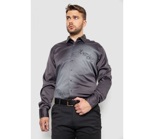 Рубашка мужская с принтом, цвет серый, 214R5829