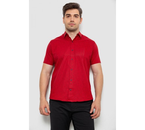 Рубашка мужская с принтом, цвет бордовый, 214R7328