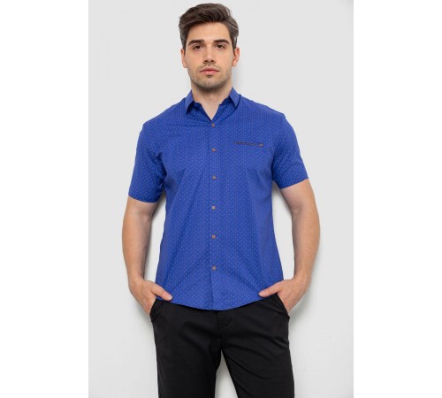 Рубашка мужская с принтом, цвет электрик, 214R7332