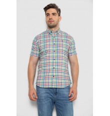 Рубашка мужская в клетку, цвет голубой, 214R842