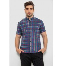 Рубашка мужская в клетку, цвет синий, 214R842