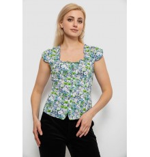 Блуза з квітковим принтом, колір синій, 230R262