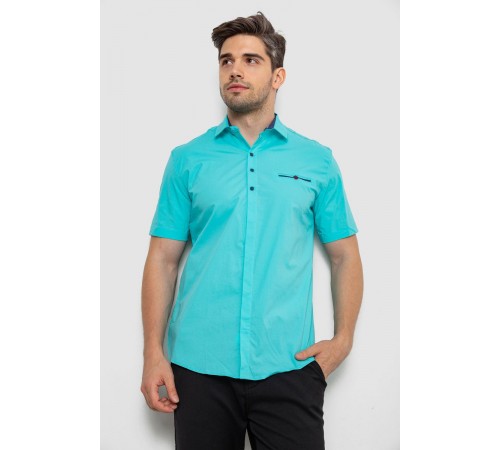 Рубашка мужская классическая, цвет бирюзовый, 214R7114-1