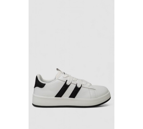 Кросівки жіночі шкіра, колір біло-чорний, 248RJH900-8