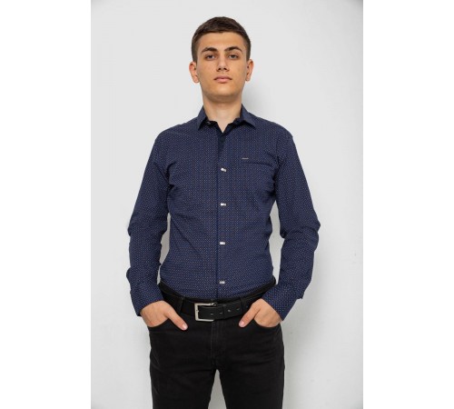 Рубашка мужская с принтом, цвет синий, 214R7468-1