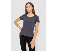 Футболка жіноча однотонна, колір темно-сірий, 102R1101