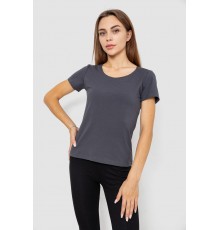 Футболка жіноча однотонна, колір темно-сірий, 102R1101