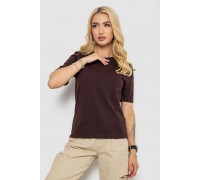 Футболка жіноча однотонна, колір шоколадний, 241R1800