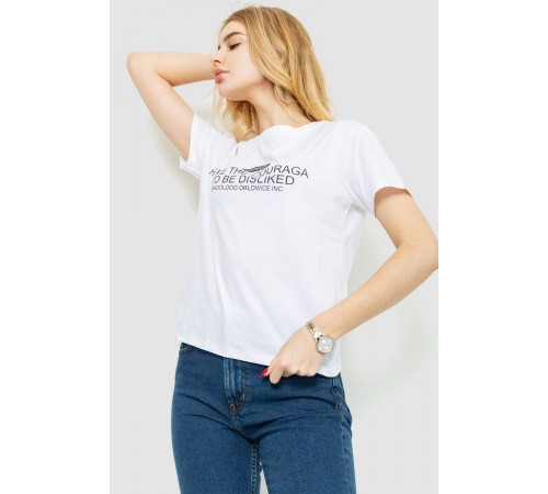 Футболка жіноча з принтом, колір білий, 221R3006