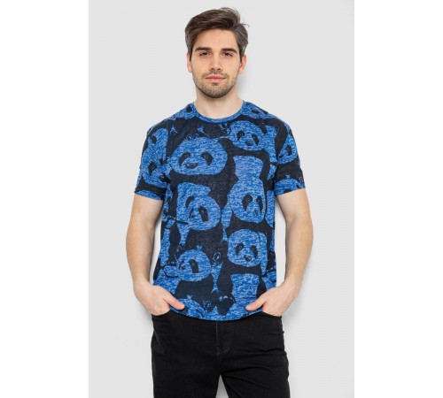 Футболка мужская с принтом, цвет синий, 244R6034