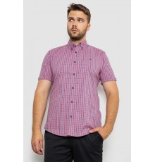 Рубашка мужская в клеточку, цвет розовый, 214R4564