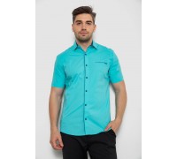 Рубашка мужская однотонная, цвет бирюзовый, 214R7119-1