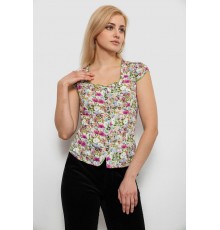 Блуза c цветочным принтом, цвет фуксия, 230R262