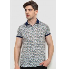 Поло мужское с принтом, цвет молочно-зеленый, 214R7003