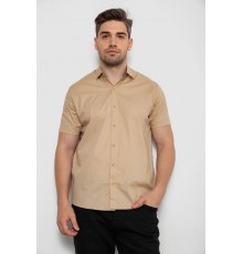 Рубашка мужская однотонная, цвет светло-бежевый, 214R7327-2