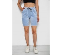 Шорты женские однотонные велюровые, цвет голубой, 238R58169