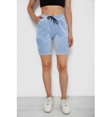 Шорти жіночі однотонні велюрові, колір блакитний, 238R58169