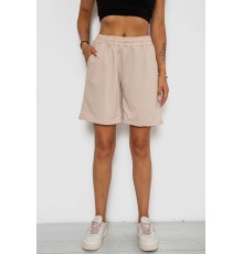 Шорти жіночі однотонні, колір бежевий, 238R57820