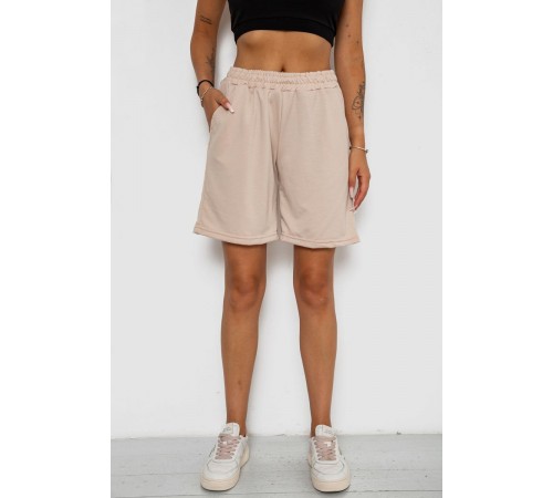 Шорти жіночі однотонні, колір бежевий, 238R57820