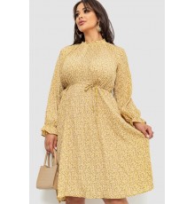 Сукня вільного крою шифонова, колір гірчичний, 204R701-1