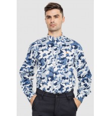 Рубашка мужская повседневная, цвет бело-синий, 247R405