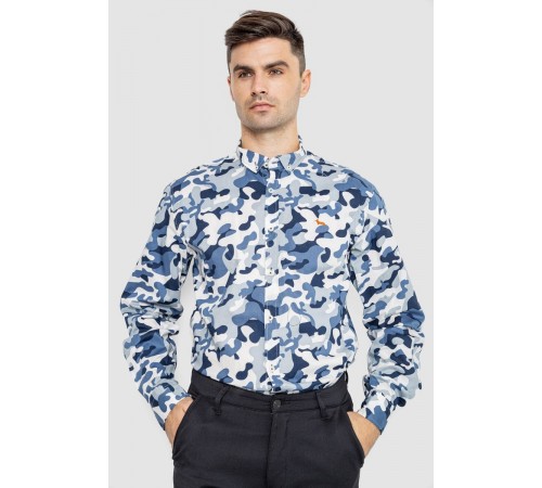 Рубашка мужская повседневная, цвет бело-синий, 247R405