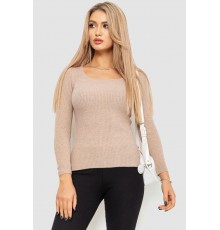 Водолазка жіноча в рубчик, колір бежевий, 204R9024