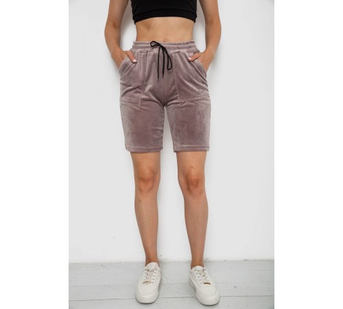 Шорти жіночі однотонні велюрові, колір мокко, 238R58169
