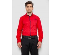 Рубашка мужская с длинным рукавом, цвет красный, 214R7009