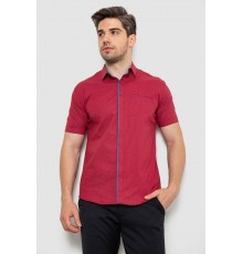 Сорочка чоловіча з принтом, колір бордовий, 214R7028 Сорочка чоловіча з принтом, колір бордовий, 214R7028